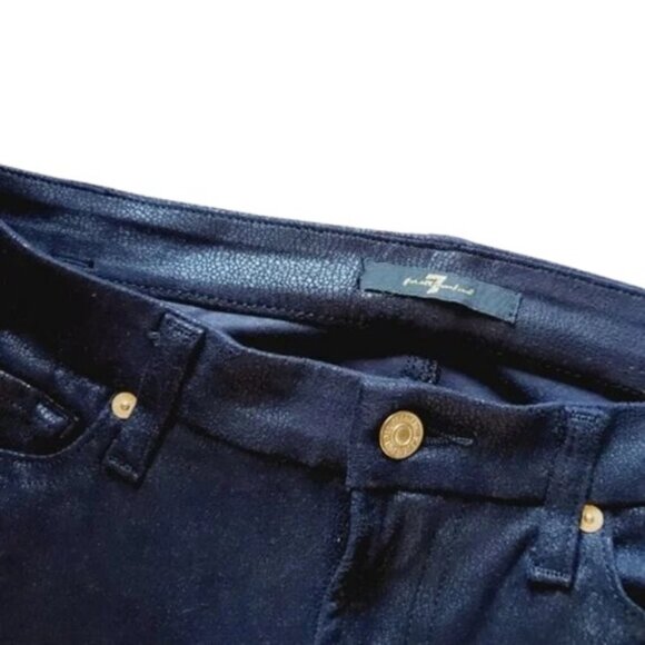 7 For All Mankind coated skinny jeans black women’s size 27 - Picture 3 of 4